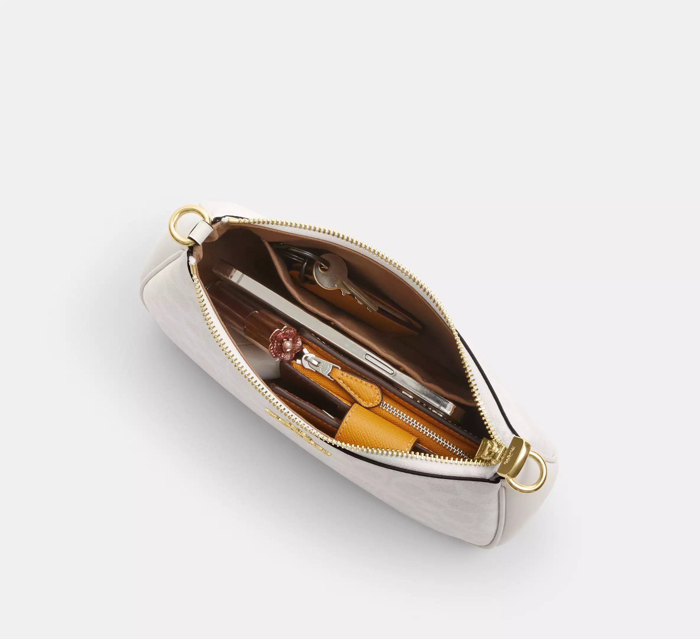 Teri Shoulder Bag In Signature Canvas - White