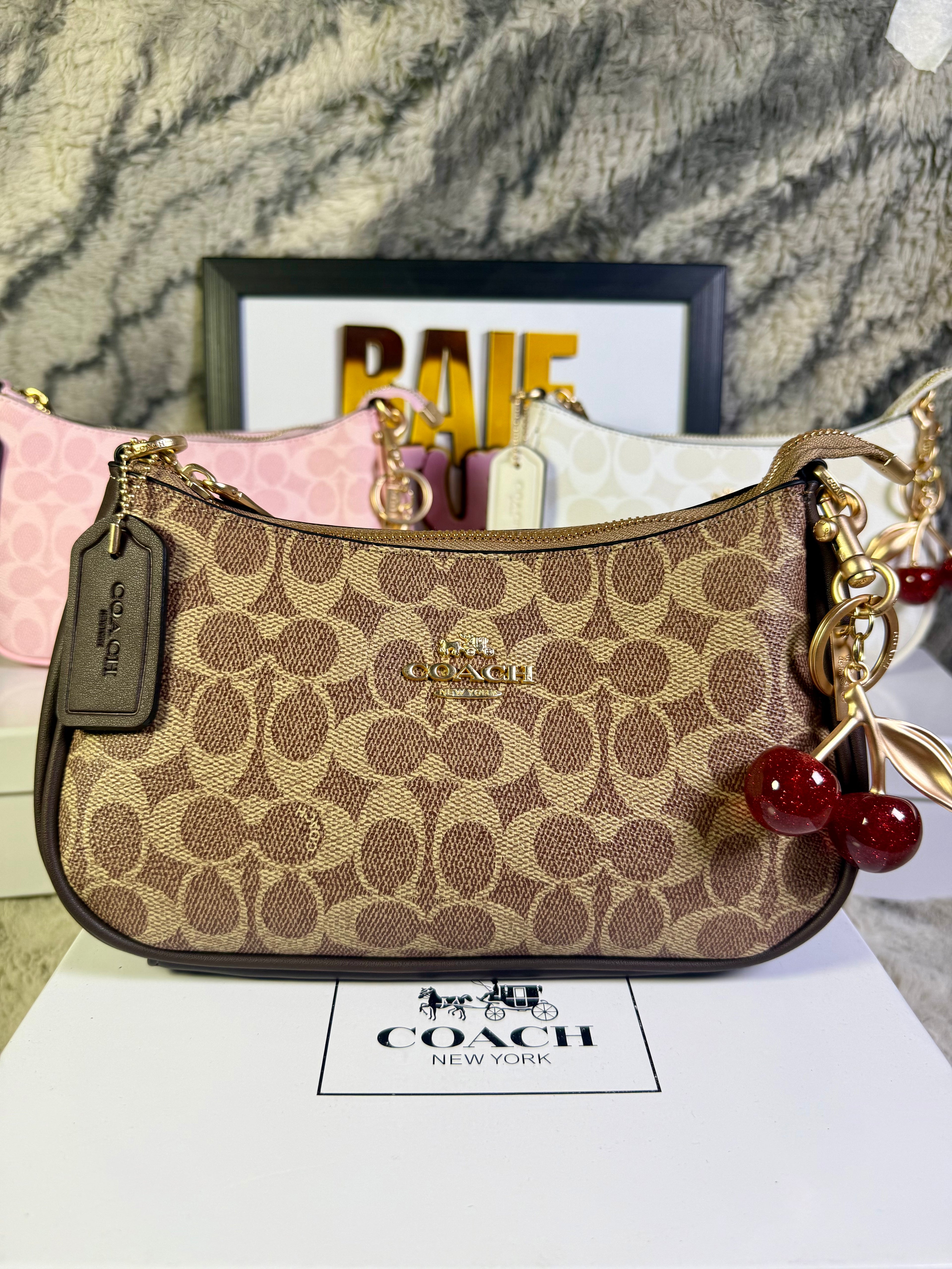 Coach Teri Shoulder Bag In Signature Canvas - Tan Brown