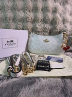 Coach Teri Shoulder Bag In Signature Canvas - White